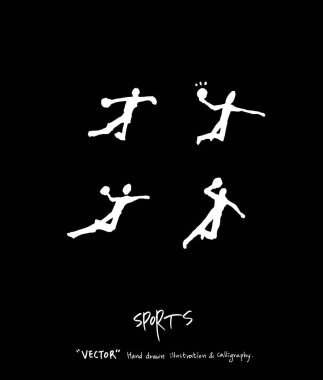 Çizilmiş spor ve eğlence illüstrasyon el - vektör