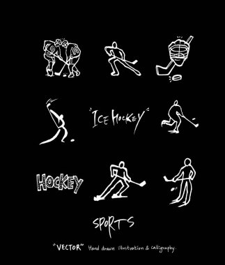 Çizilmiş spor ve eğlence illüstrasyon el - vektör