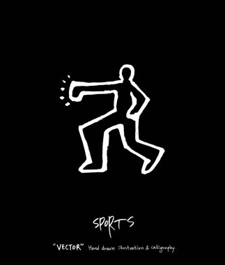 Spor arka plan illüstrasyon / vektör çizim / blackboard stili