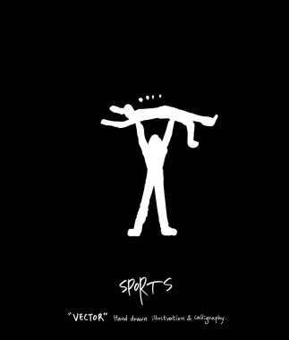 Spor arka plan illüstrasyon / vektör çizim / blackboard stili