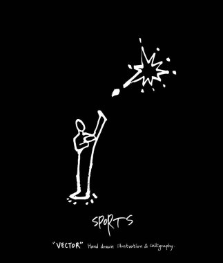 Spor arka plan illüstrasyon / vektör çizim / blackboard stili