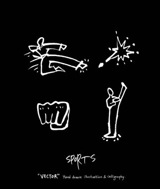 Spor arka plan illüstrasyon / vektör çizim / blackboard stili