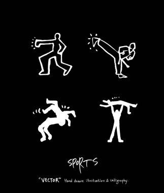 Spor arka plan illüstrasyon / vektör çizim / blackboard stili