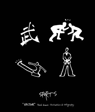Spor arka plan illüstrasyon / vektör çizim / blackboard stili