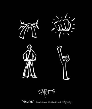 Spor arka plan illüstrasyon / vektör çizim / blackboard stili