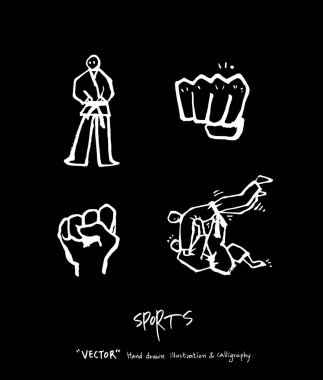 Spor arka plan illüstrasyon / vektör çizim / blackboard stili