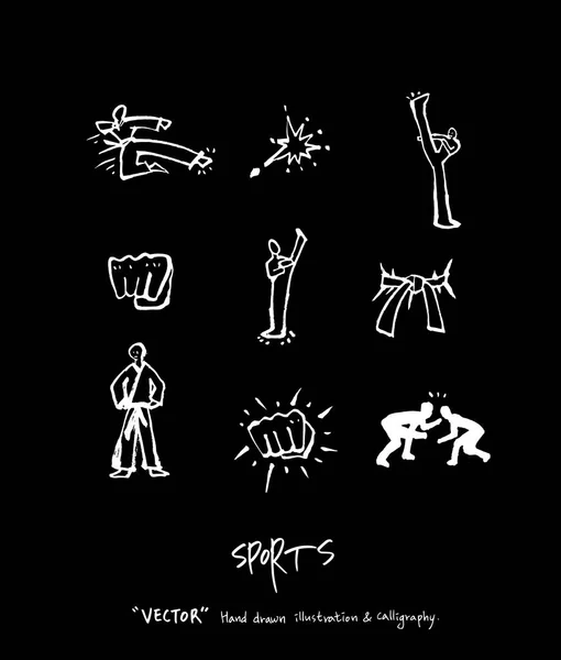 Illustration Fond Sport Illustration Vectorielle Style Tableau Noir — Image vectorielle