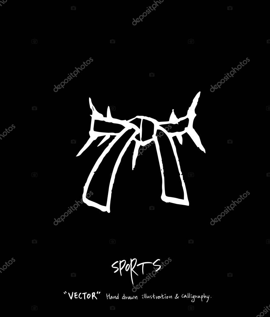 Sport background illustration / vector illustration / blackboard style
