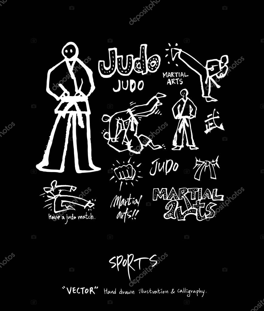 Sport background illustration / vector illustration / blackboard style