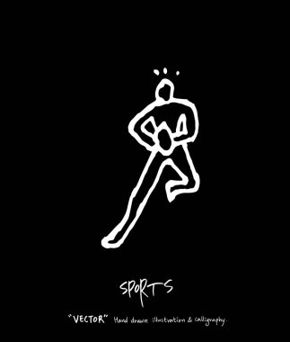 Spor arka plan illüstrasyon / vektör çizim / blackboard stili