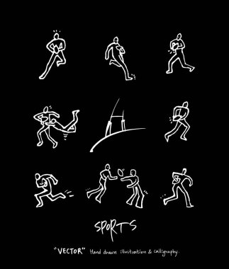 Spor arka plan illüstrasyon / vektör çizim / blackboard stili