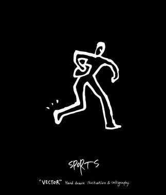 Spor arka plan illüstrasyon / vektör çizim / blackboard stili