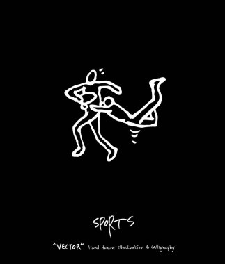 Spor arka plan illüstrasyon / vektör çizim / blackboard stili