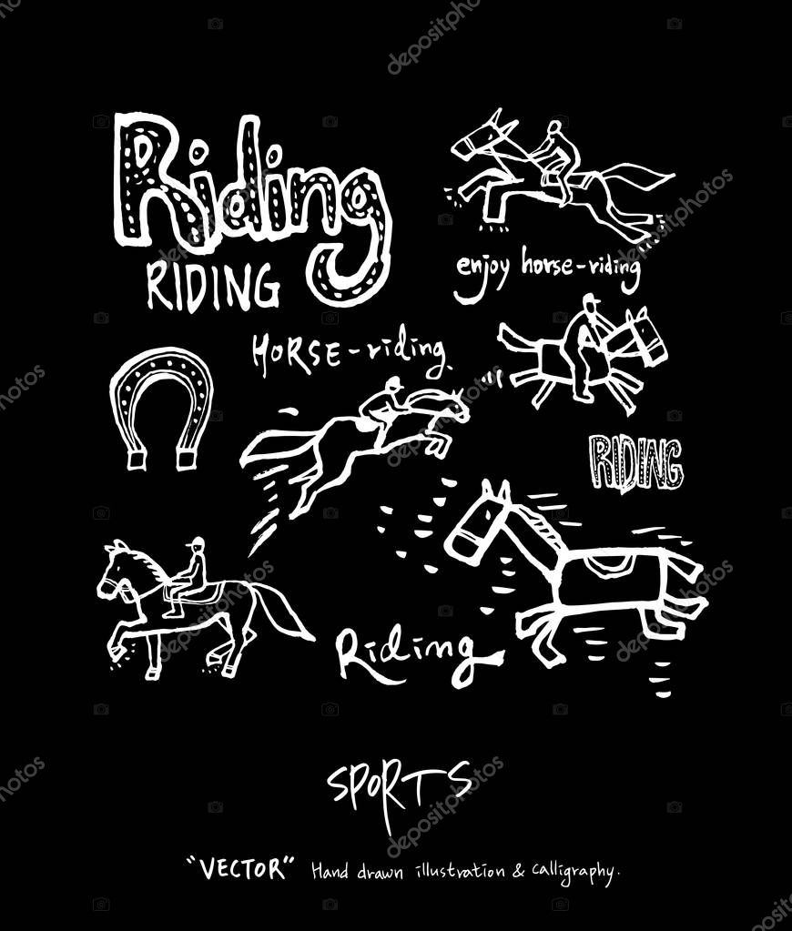 Sport background illustration / vector illustration / blackboard style