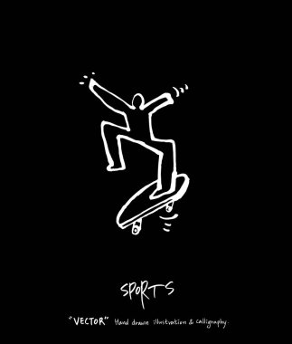 Spor arka plan illüstrasyon / vektör çizim / blackboard stili