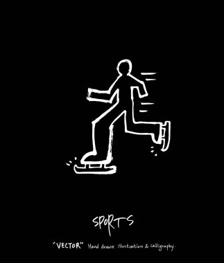 Spor arka plan illüstrasyon / vektör çizim / blackboard stili