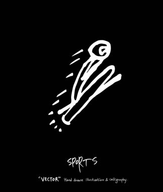 Spor poster / yarım yamalak eğlence illüstrasyon - vektör