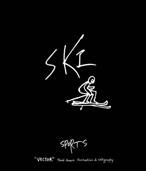 Sport Affisch Skissartad Fritid Illustration Vektor — Stock vektor