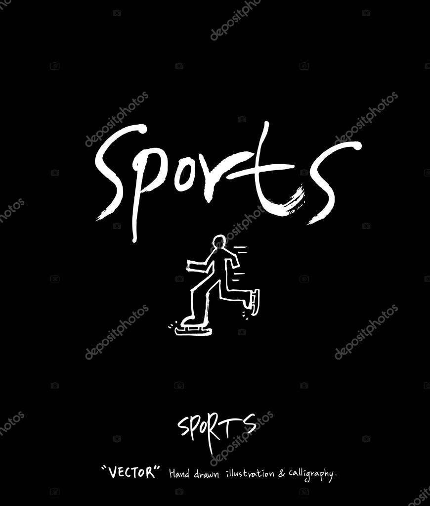 Sport background illustration / vector illustration / blackboard style