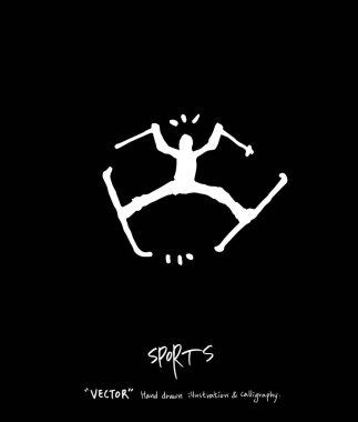 Spor poster / yarım yamalak eğlence illüstrasyon - vektör