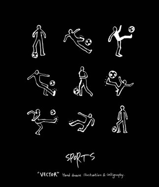 Spor arka plan illüstrasyon / vektör çizim / blackboard stili