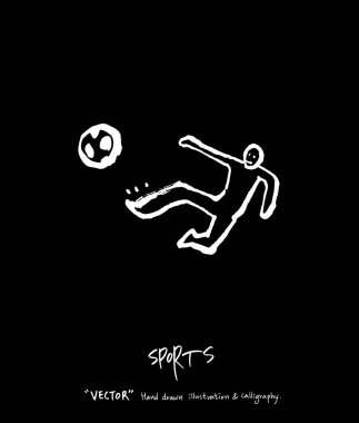 Spor arka plan illüstrasyon / vektör çizim / blackboard stili