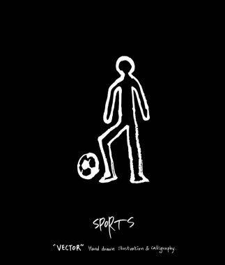 Spor arka plan illüstrasyon / vektör çizim / blackboard stili