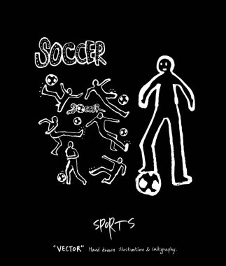 Spor arka plan illüstrasyon / vektör çizim / blackboard stili