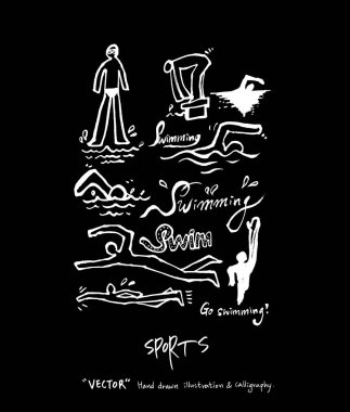 Spor arka plan illüstrasyon / vektör çizim / blackboard stili