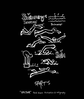 Spor arka plan illüstrasyon / vektör çizim / blackboard stili