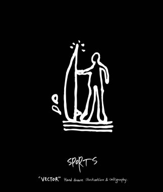 Spor arka plan illüstrasyon / vektör çizim / blackboard stili