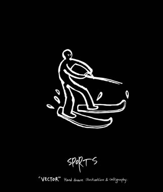 Spor arka plan illüstrasyon / vektör çizim / blackboard stili