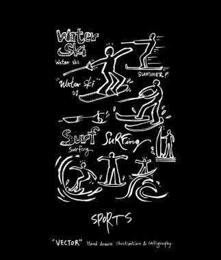 Spor arka plan illüstrasyon / vektör çizim / blackboard stili