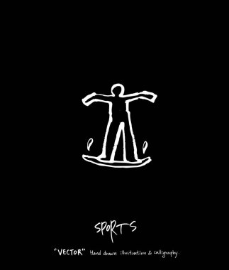 Spor arka plan illüstrasyon / vektör çizim / blackboard stili