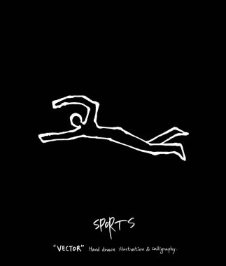 Spor arka plan illüstrasyon / vektör çizim / blackboard stili