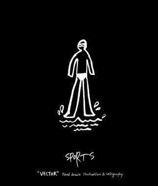 Spor arka plan illüstrasyon / vektör çizim / blackboard stili