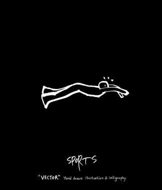 Spor arka plan illüstrasyon / vektör çizim / blackboard stili