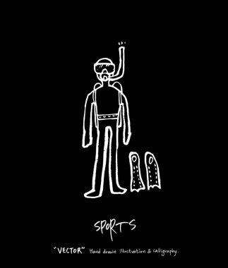 Spor arka plan illüstrasyon / vektör çizim / blackboard stili