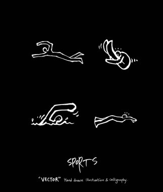 Spor arka plan illüstrasyon / vektör çizim / blackboard stili