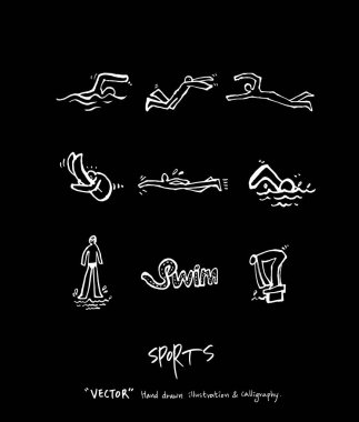 Spor arka plan illüstrasyon / vektör çizim / blackboard stili