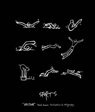 Spor arka plan illüstrasyon / vektör çizim / blackboard stili