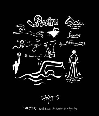 Spor arka plan illüstrasyon / vektör çizim / blackboard stili