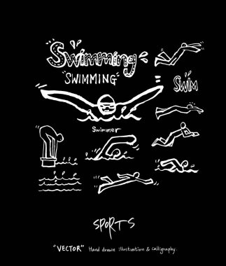 Spor arka plan illüstrasyon / vektör çizim / blackboard stili