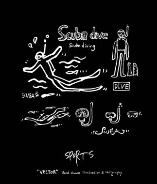 Spor arka plan illüstrasyon / vektör çizim / blackboard stili