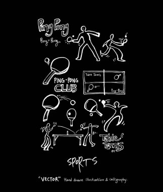 Spor arka plan illüstrasyon / vektör çizim / blackboard stili