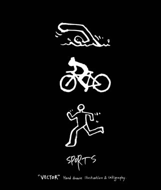 Spor arka plan illüstrasyon / vektör çizim / blackboard stili