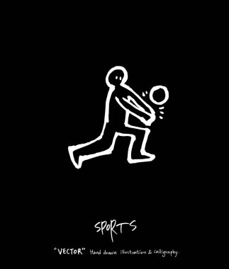 Spor arka plan illüstrasyon / vektör çizim / blackboard stili