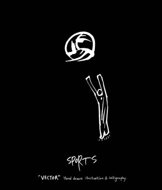 Spor arka plan illüstrasyon / vektör çizim / blackboard stili