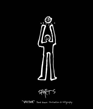 Spor arka plan illüstrasyon / vektör çizim / blackboard stili