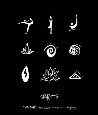 Spor arka plan illüstrasyon / vektör çizim / blackboard stili